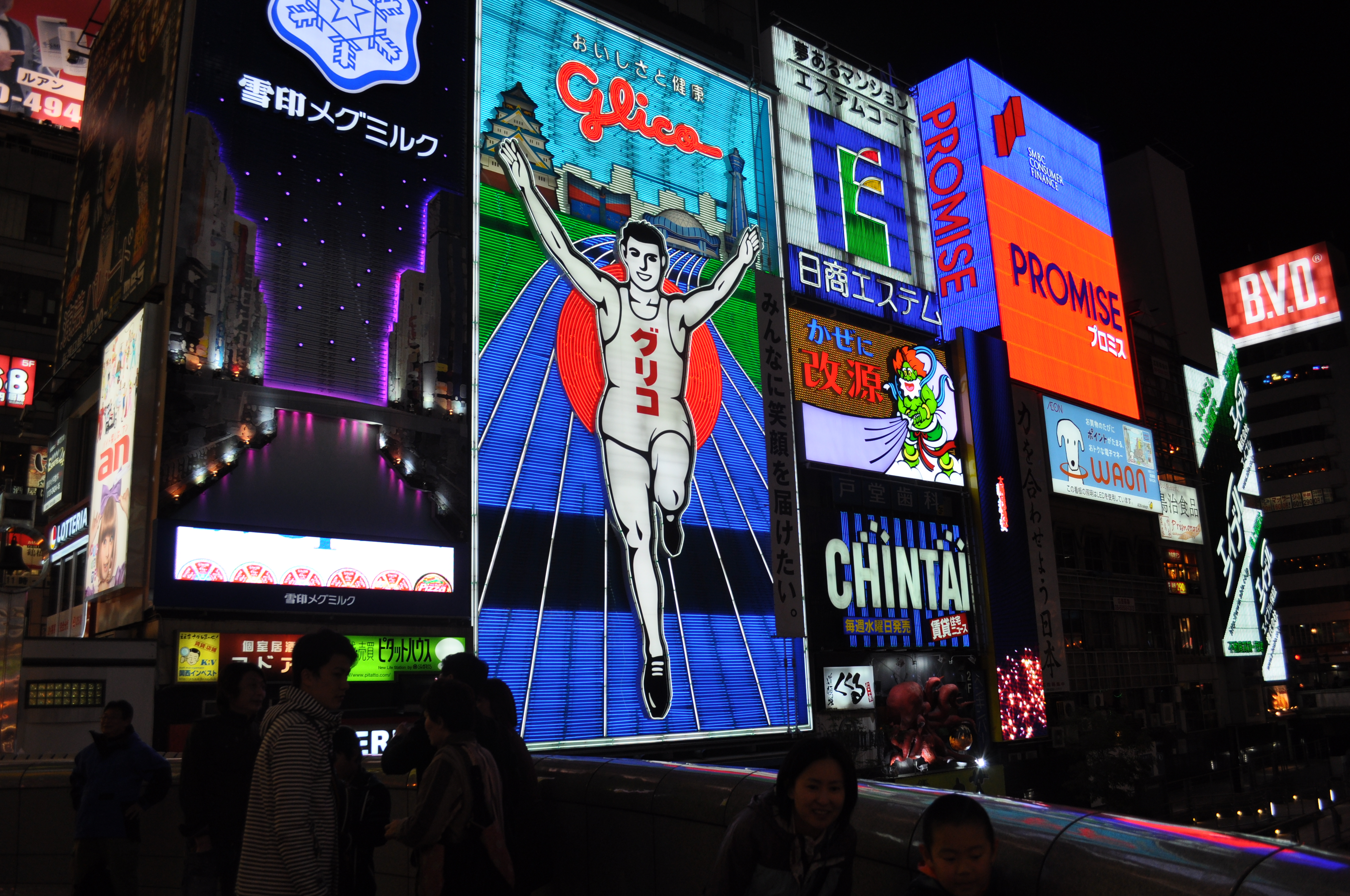 道頓堀（Dotonbori）夜景 — 格力高跑步看板（Glico Man Sign）大阪地標