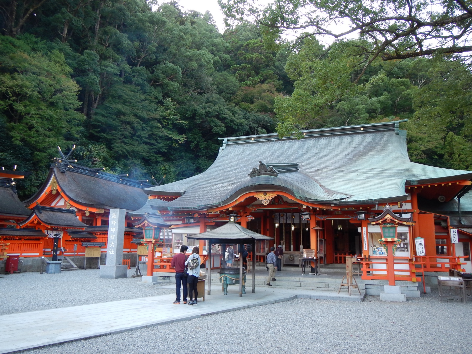 熊野那智大社拜殿，世界遺產熊野三山之一，朱紅社殿莊嚴